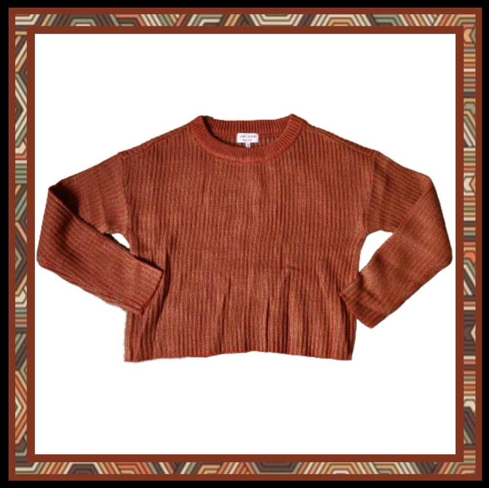 PINK ROBIN ☆ RUST & BROWN ☆ RIBBED ☆ CREW NECK SWEATER ☆ M ☆ NWT